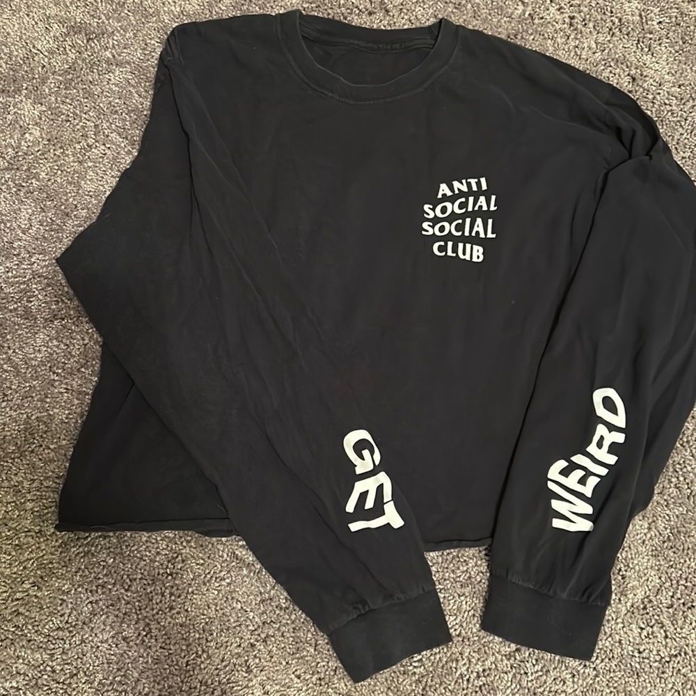 Anti social social club cropped long sleeve tee